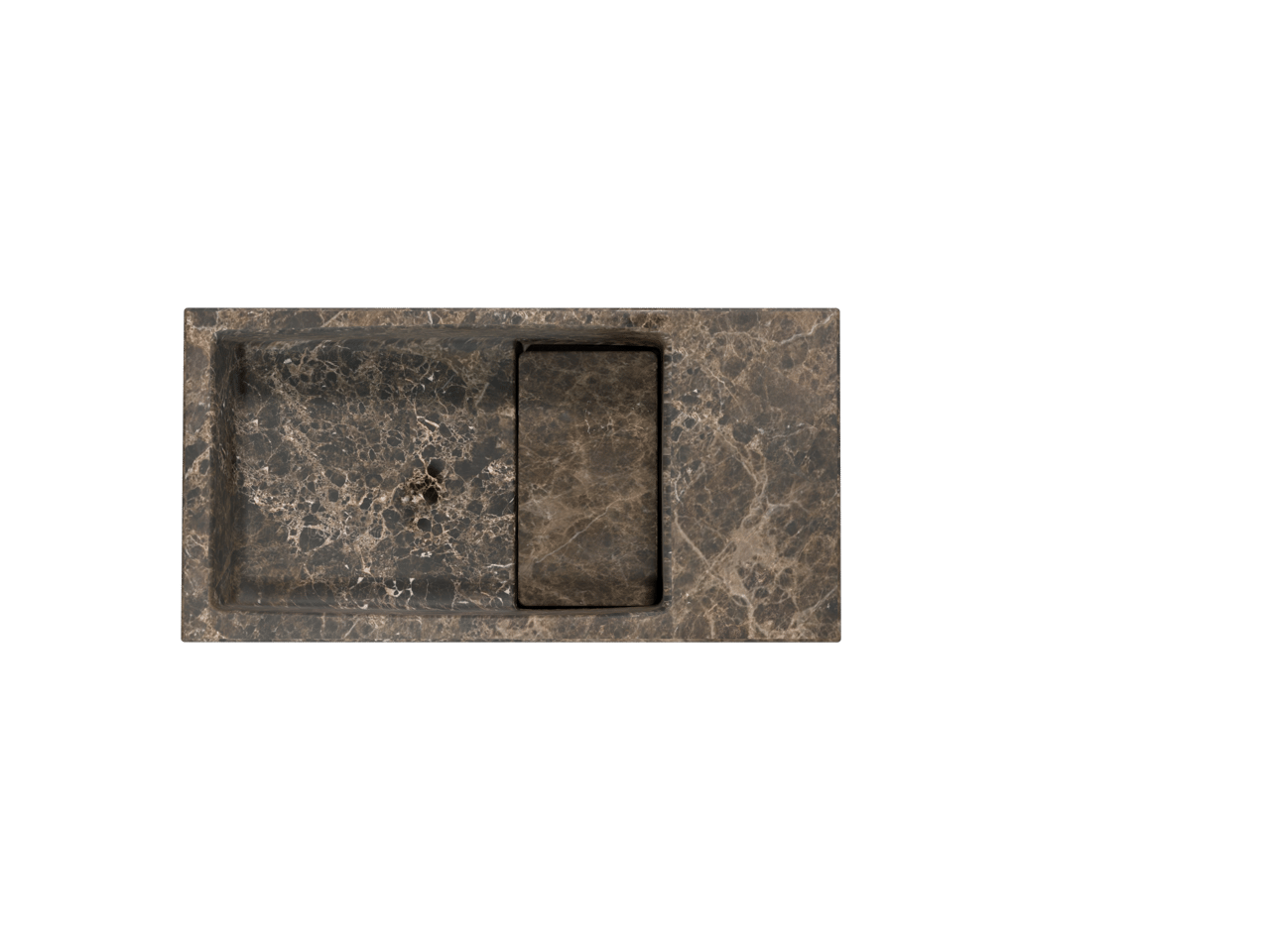 Balmani Mood Handwaschbecken: Dark Emperador Marmor, 36 x 18 cm