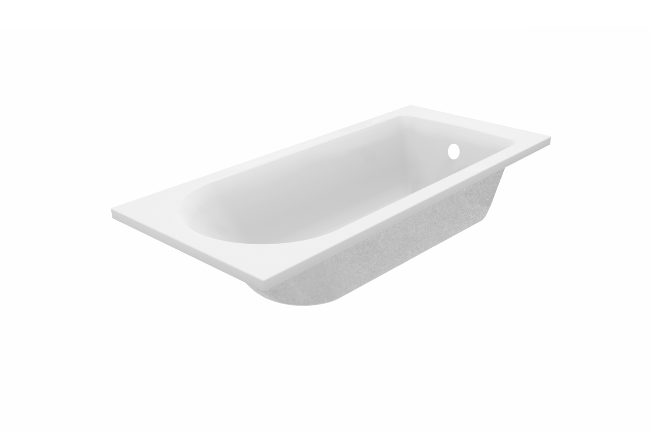 Luca Varess Rosala 1-Personen-Einbaubadewanne: 170 x 70 cm, Acryl, Weiß mat