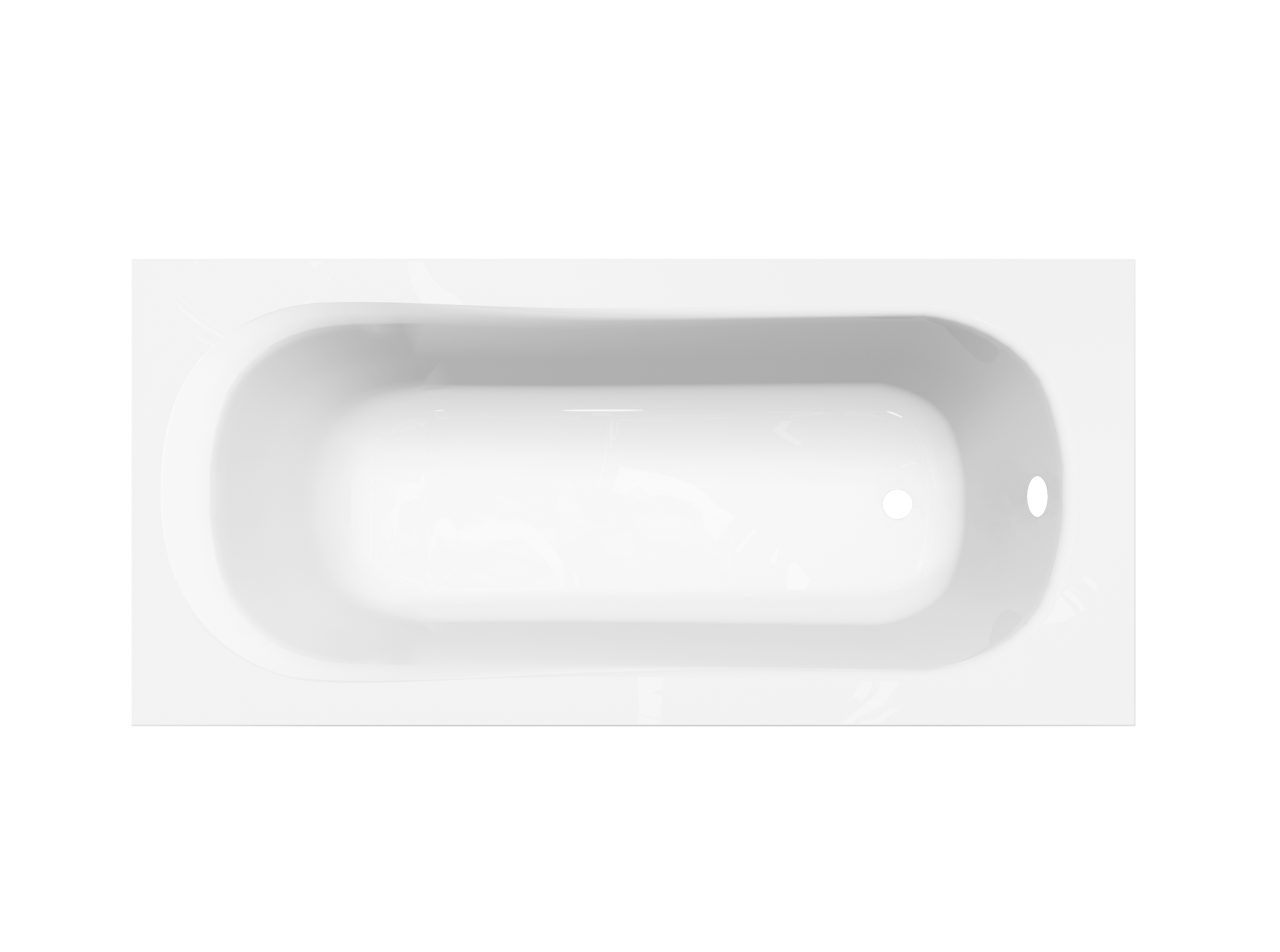 Linie Tessa eenpersoons inbouwbad 170 x 75 cm acryl Hoogglans Wit