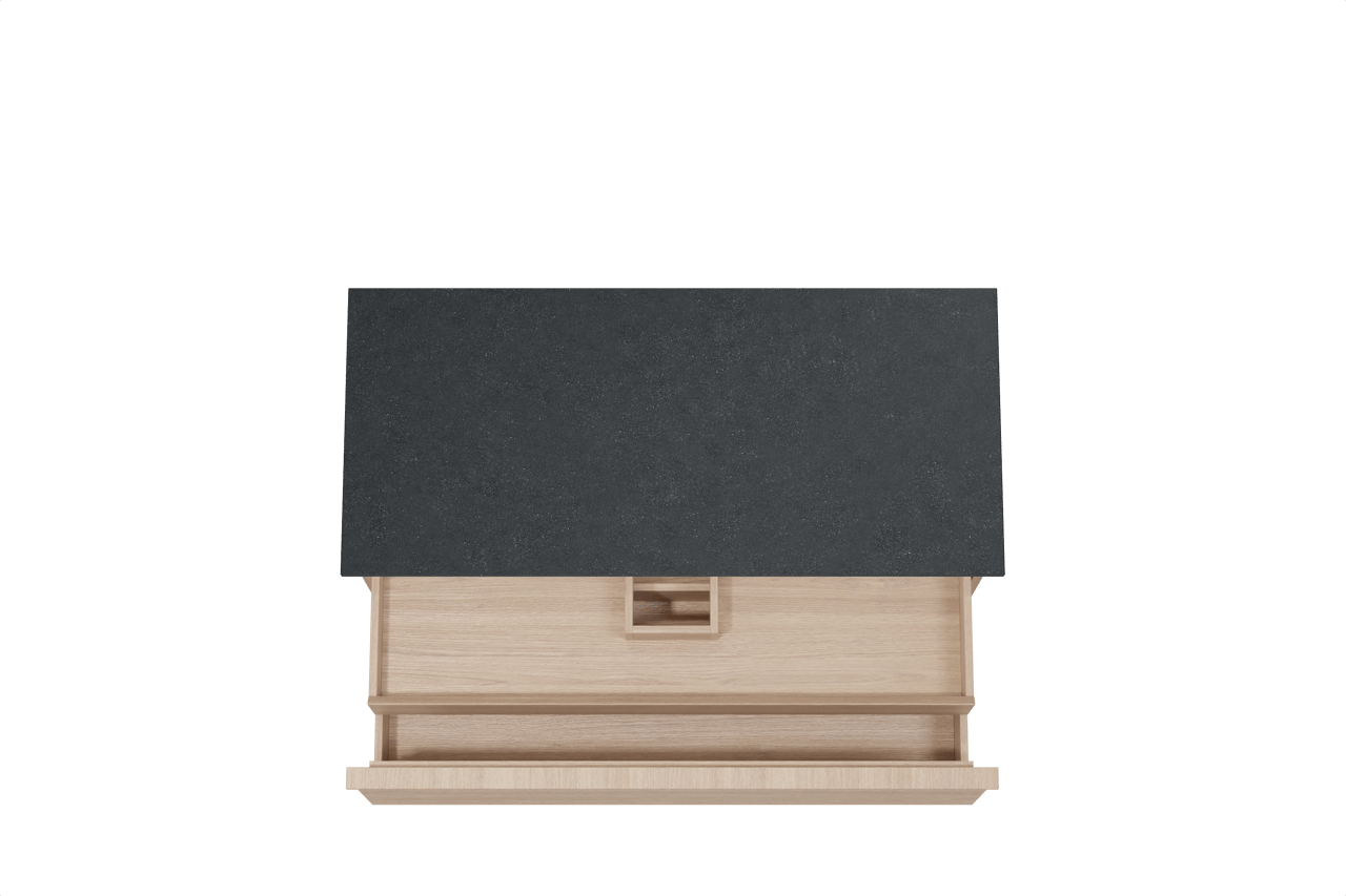 Balmani Forma meuble salle de bains suspendu 120 x 55 cm chêne naturel avec Stretto tablette simple en granit noir, Nervure droite symétrique horizontale