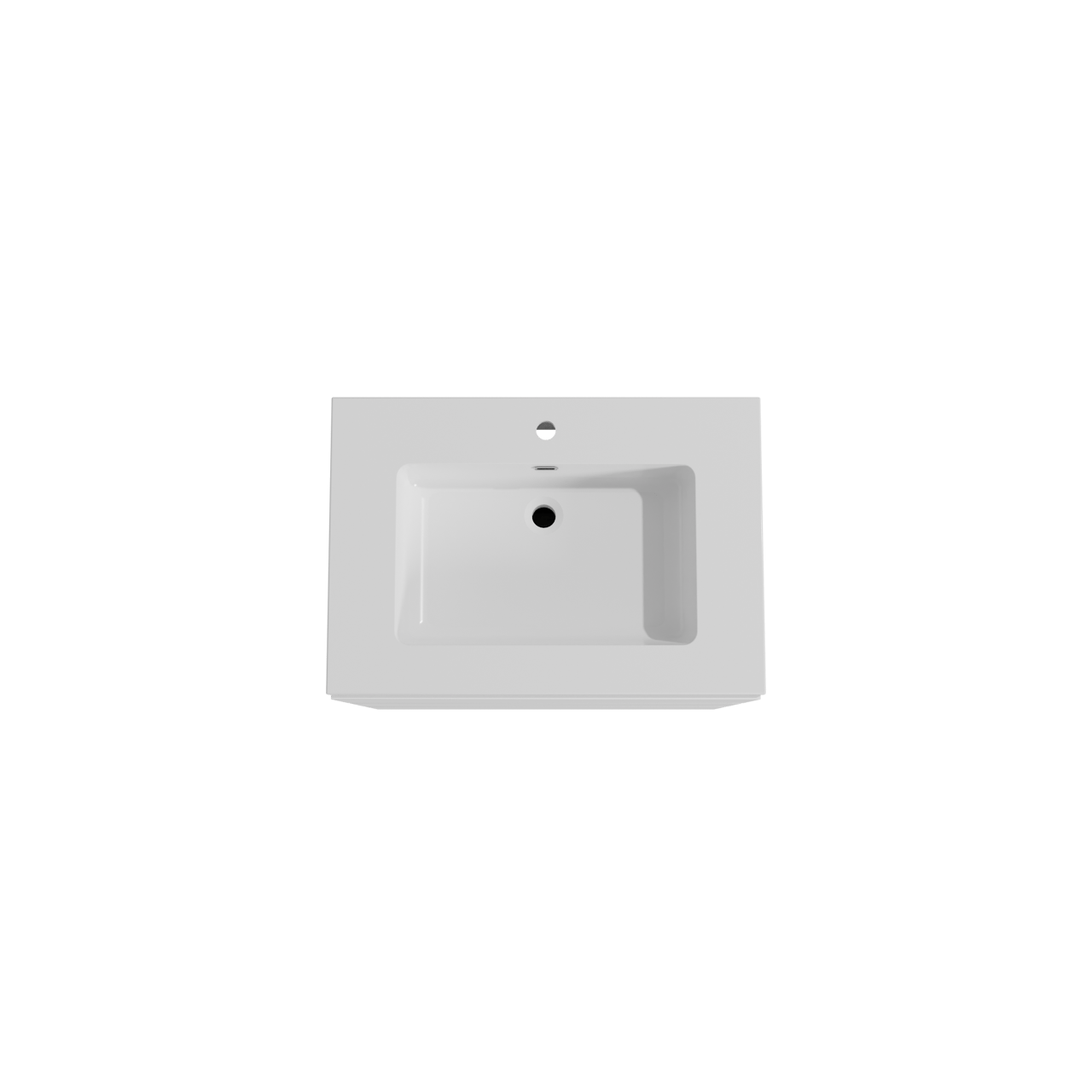 Storke Edge freistehendes Möbelstück Set: 75 x 52 cm, Weiß matt, mit Diva Einzelwaschtisch, Marmorkomposit Weiß glänzend