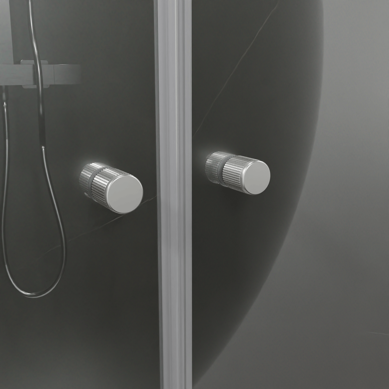 Luca Varess Kuresa porte battante 80 x 200 cm verre transparent profil chrome brillant