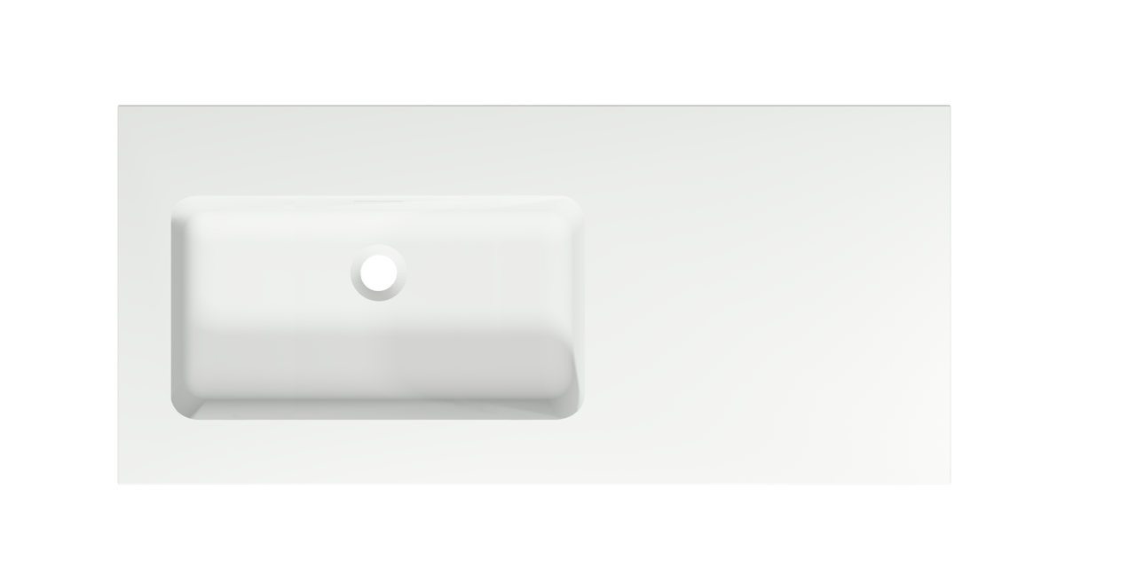 Storke Mata plan vasque asymétrique à gauche mat Solid Surface 100 x 46 cm