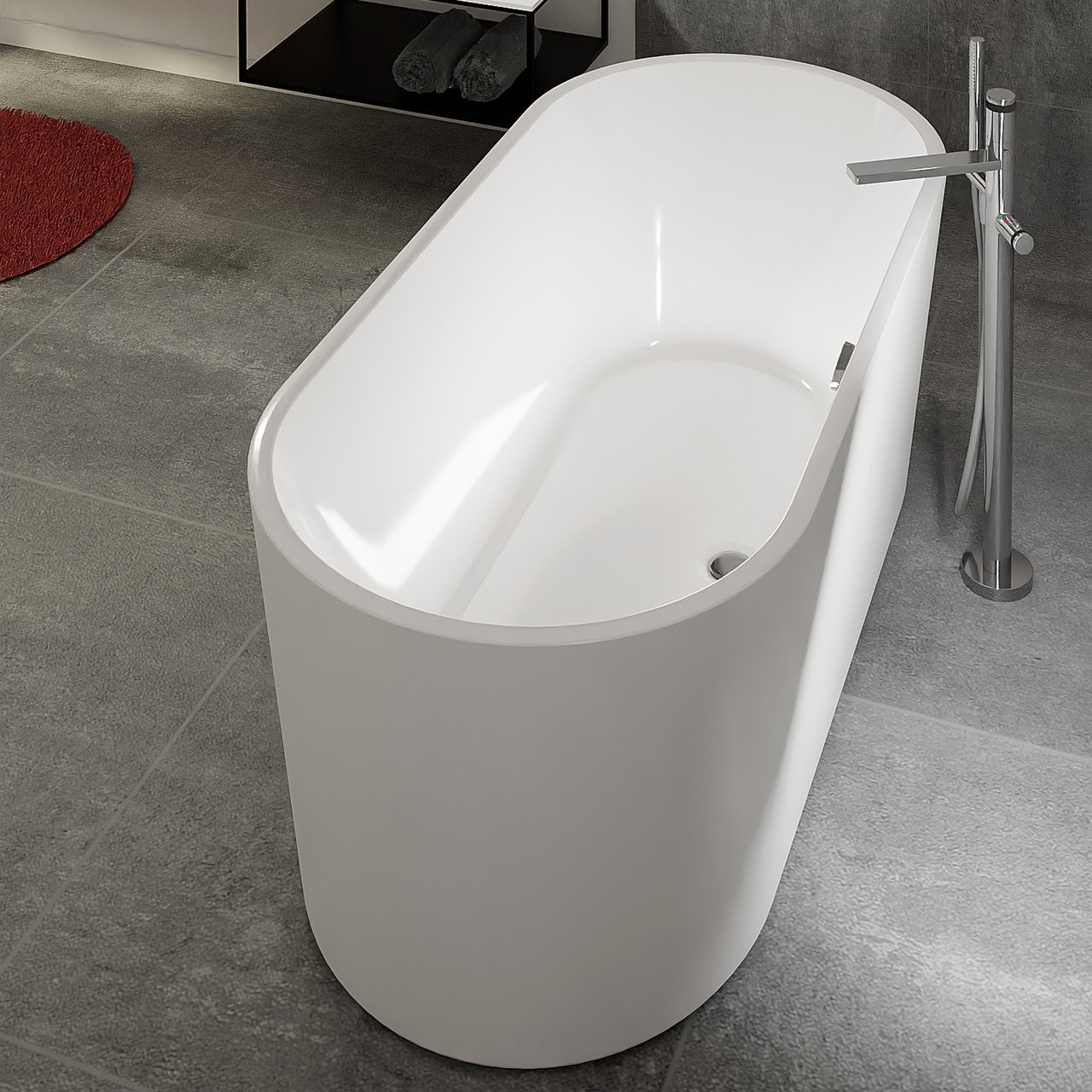 Blaufoss Sonic robinet baignoire thermostatique îlot avec douchette chrome brillant