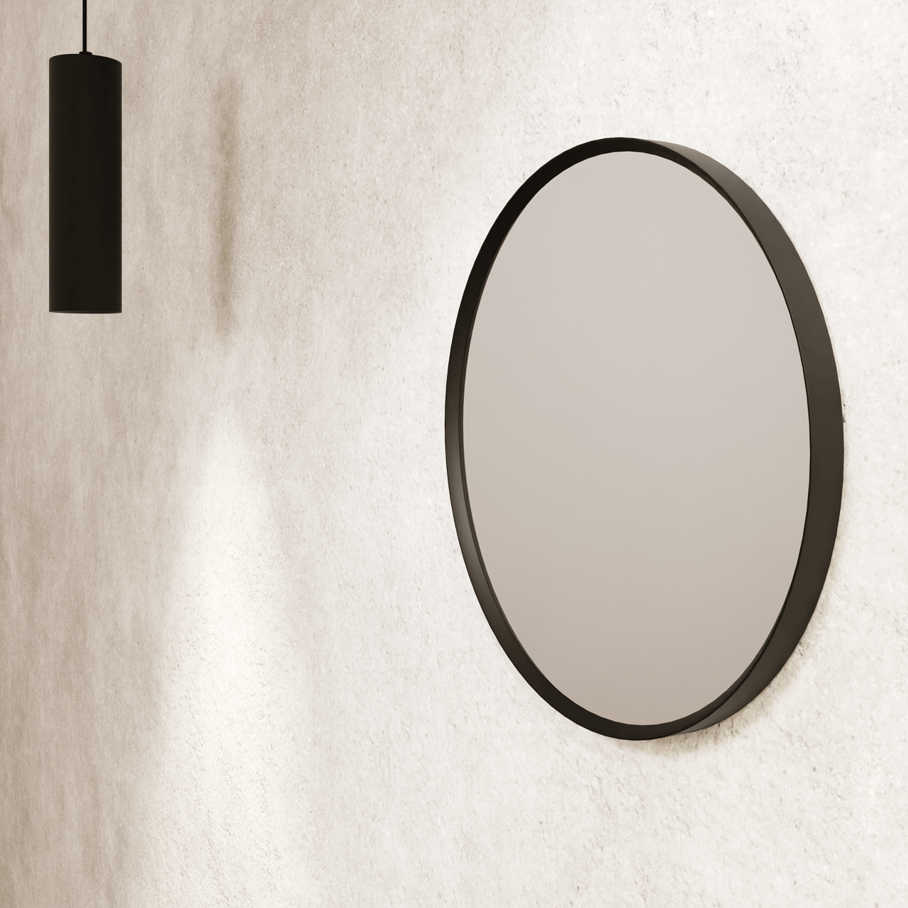 Balmani Auro miroir de toilette rond noir mat Ø 35 cm