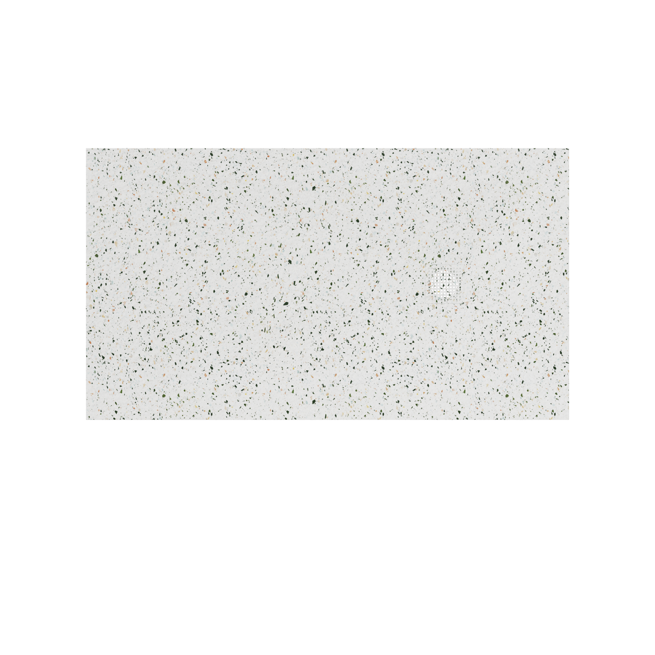 Balmani Impress douchebak 160 x 90 cm composietmarmer mat wit/zwart terrazzo rock structuur