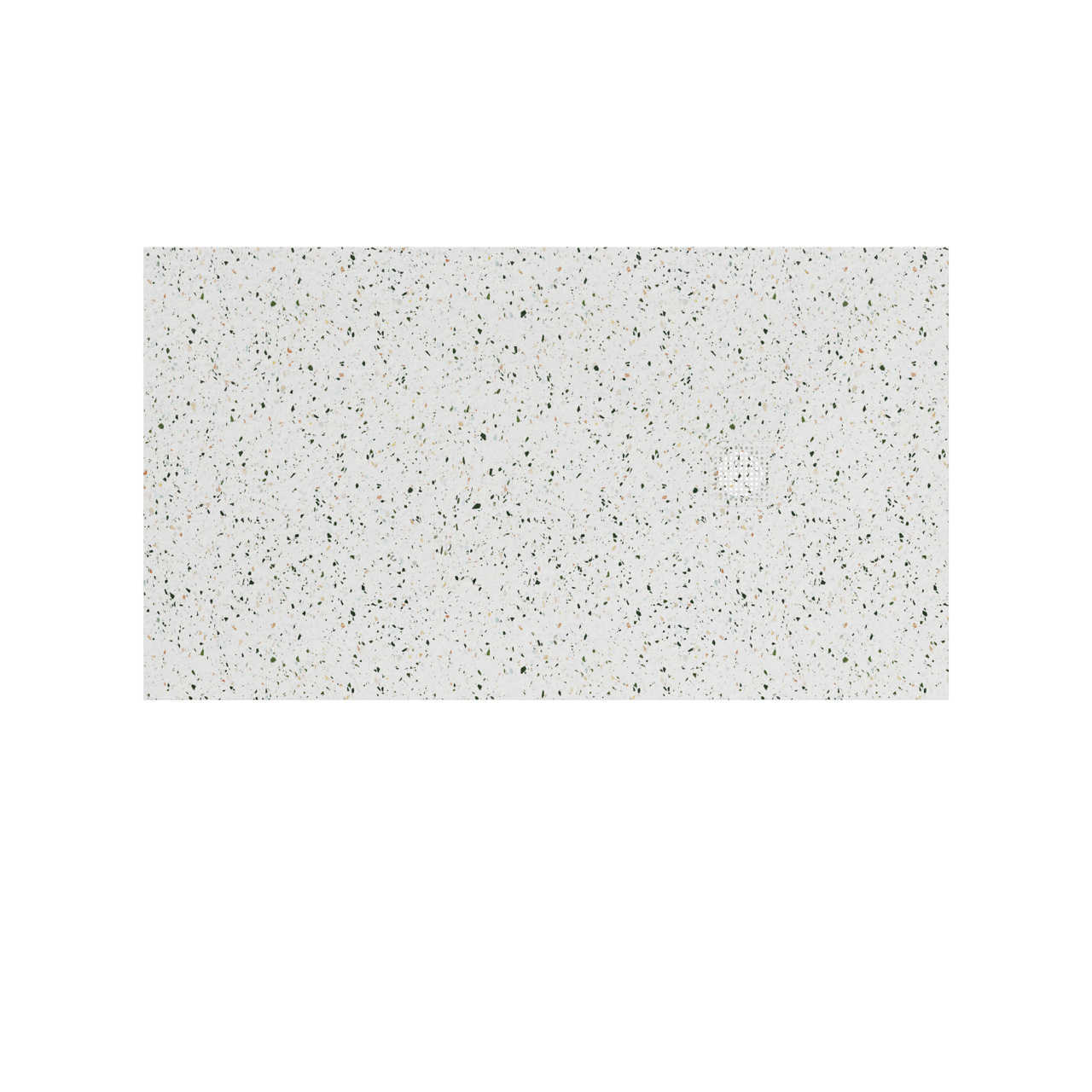 Balmani Impress douchebak 160 x 90 cm composietmarmer mat wit/zwart terrazzo rock structuur