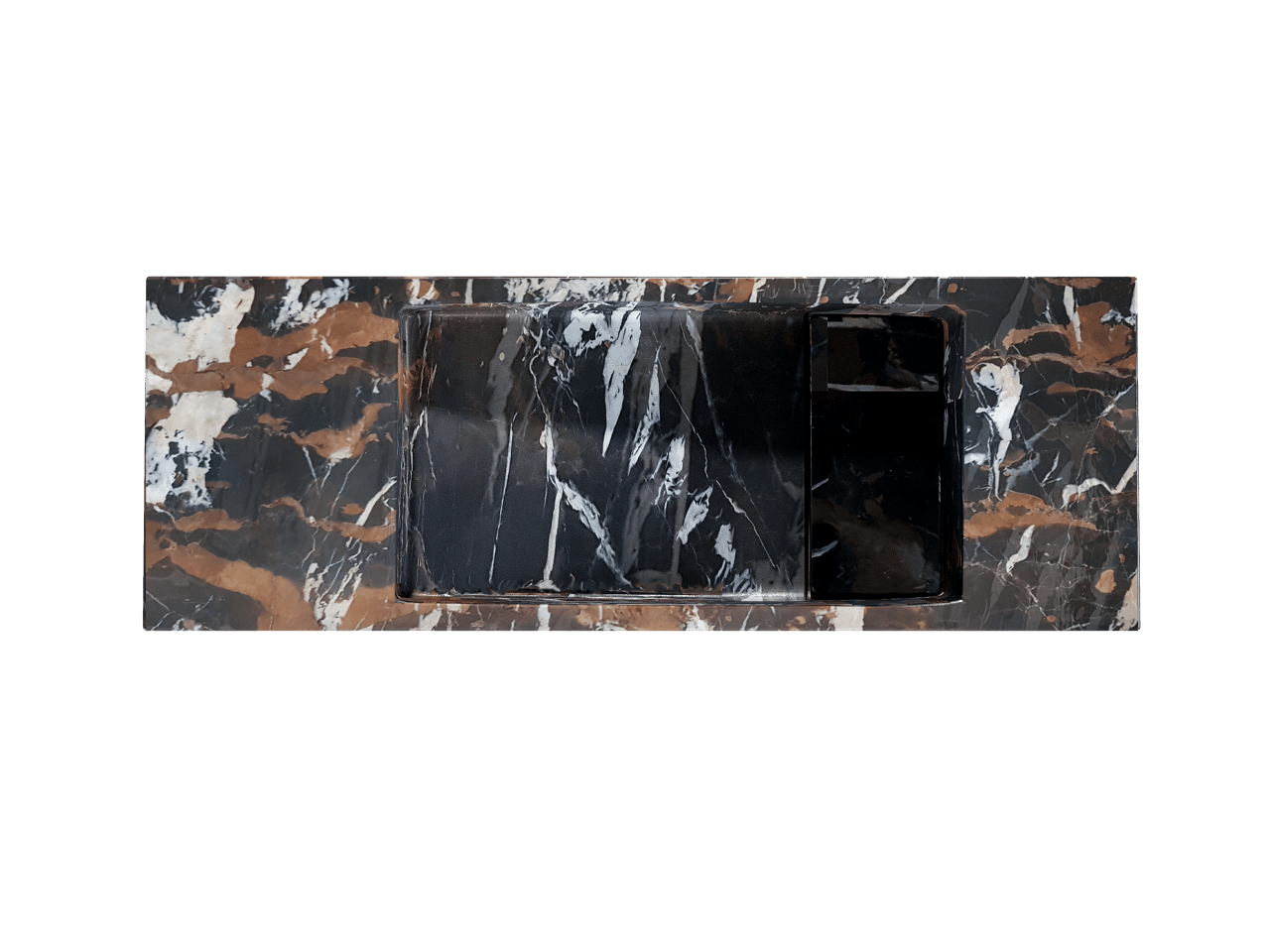 Balmani Mood Handwaschbecken: Portoro Gold Marmor, 55 x 20 cm