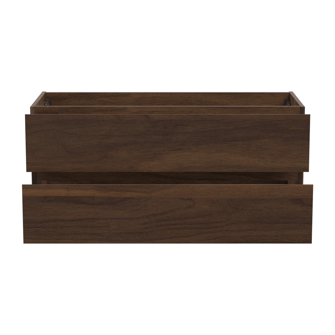 Storke Edge hängender Waschbeckenunterschrank: 120 x 52 cm, Nussbaum, 2 Schubladen