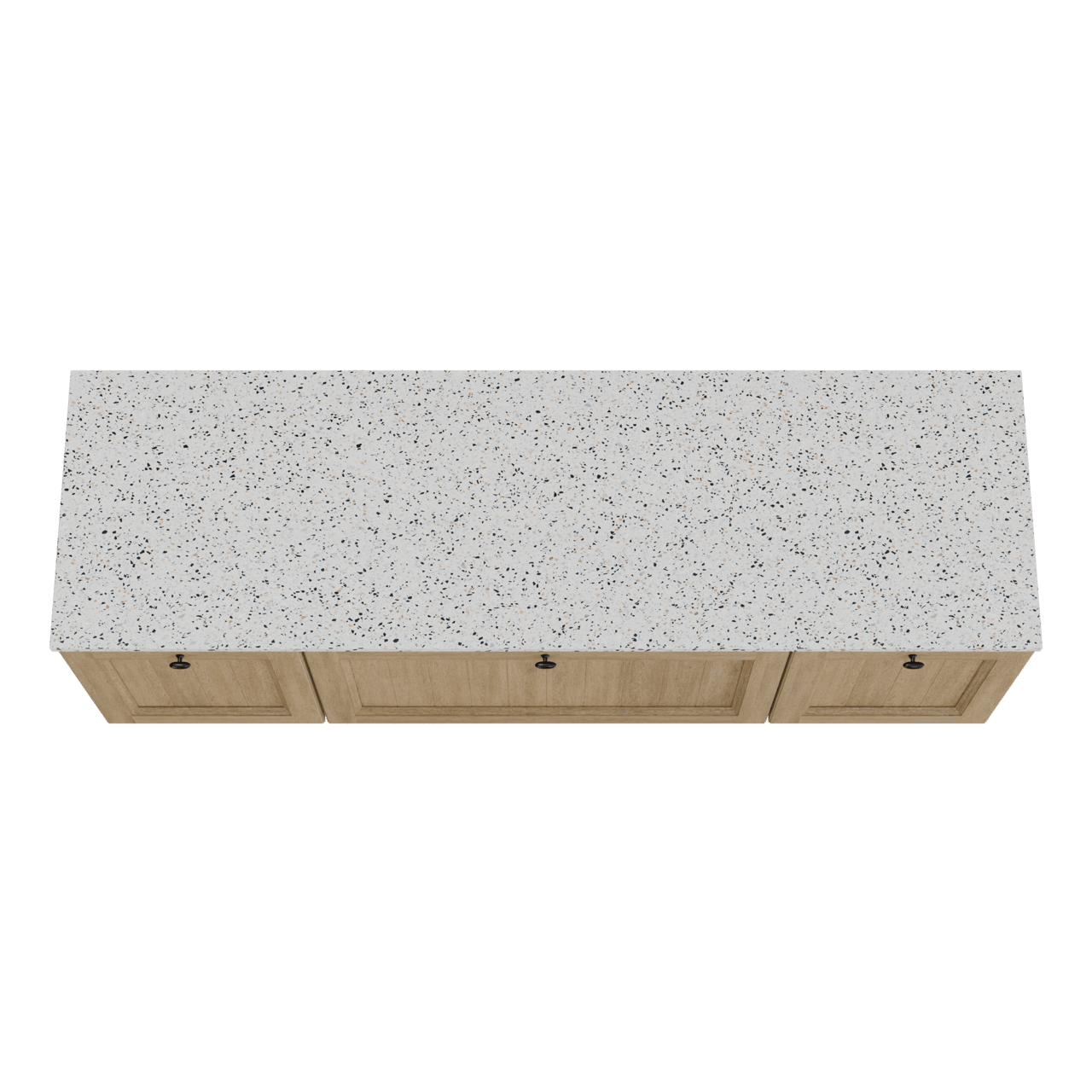 Balmani Lemon meuble salle de bains suspendu 180 x 55 cm chêne vieilli avec Stretto tablette simple ou double en blanc/noir mat terrazzo