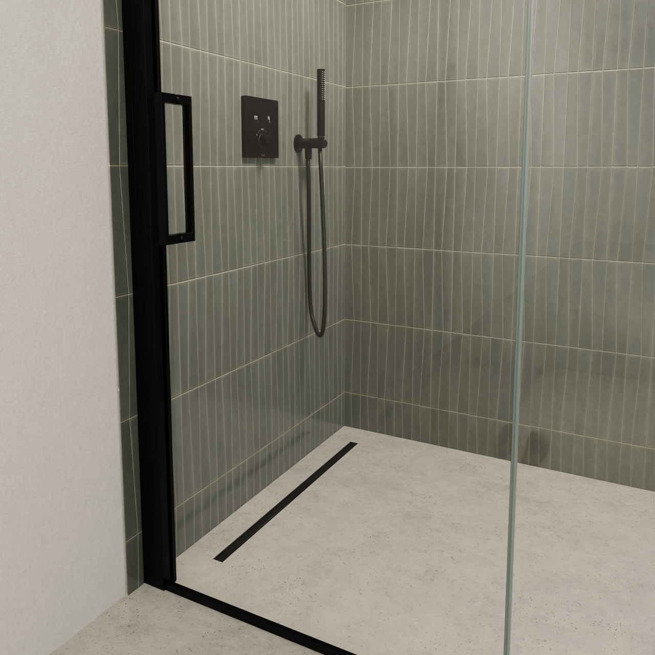 Balmani verbredingsprofiel voor douchedeuren 210 cm, Mat Zwart