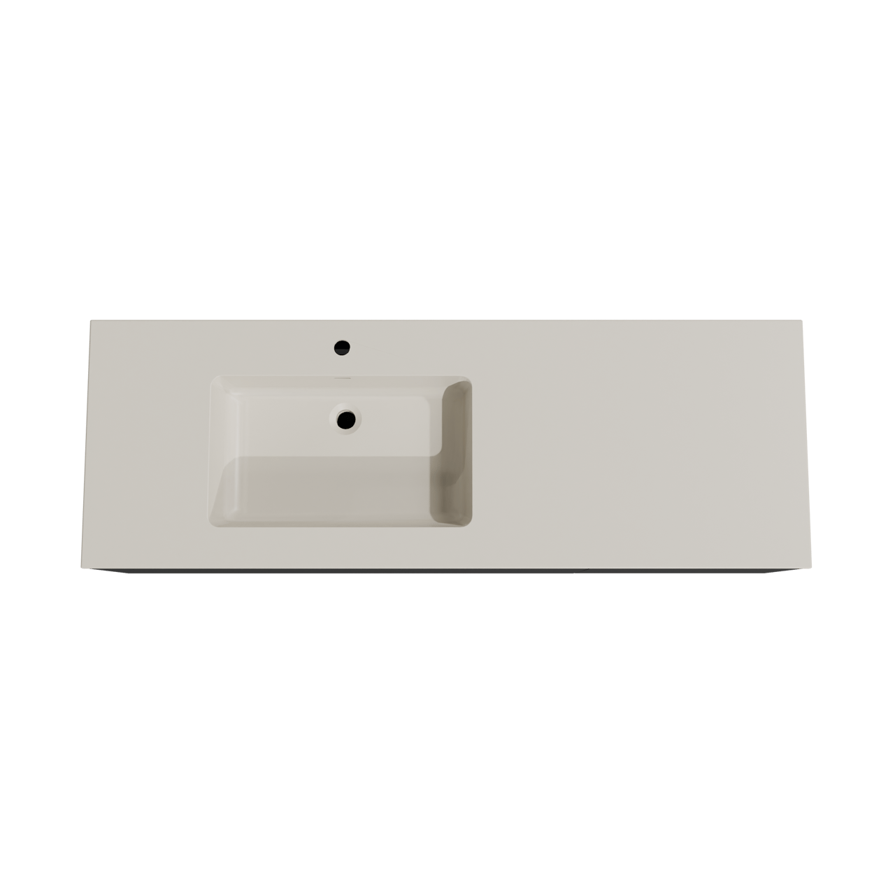 Storke Edge zwevend badmeubel 150 x 52 cm mat zwart met Diva asymmetrisch linkse wastafel in top solid zijdegrijs