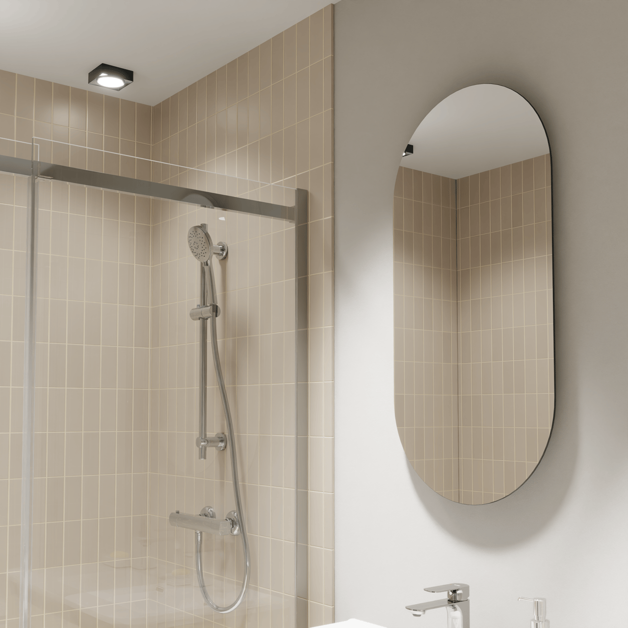 Blaufoss Bodan barre de douche 70 cm avec douchette 11 cm 3 fonctions Chrome Brillant