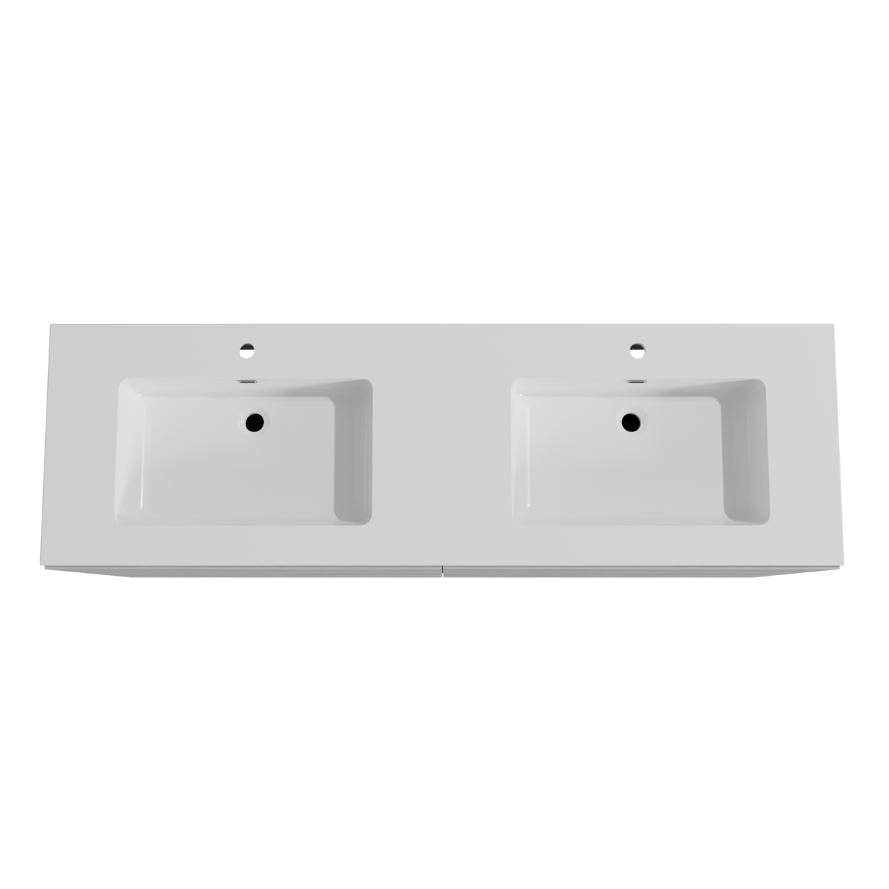 Storke Edge freistehendes Möbelstück Set: 170 x 52 cm, Beton dunkelgrau, mit Diva Doppelwaschtisch, Marmorkomposit Weiß glänzend