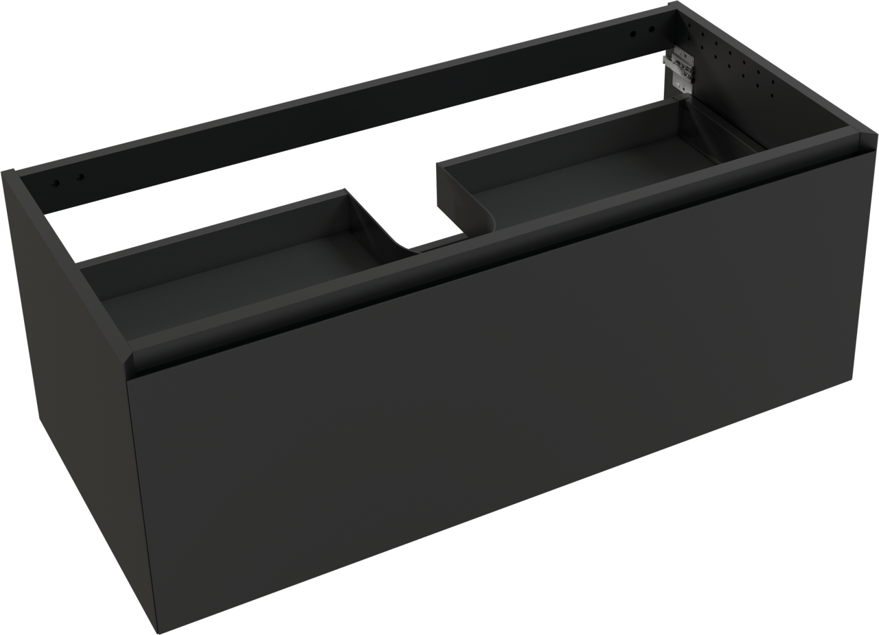 Balmani Idra zwevende wastafelonderkast 120 x 55 cm mat zwart 2 lades