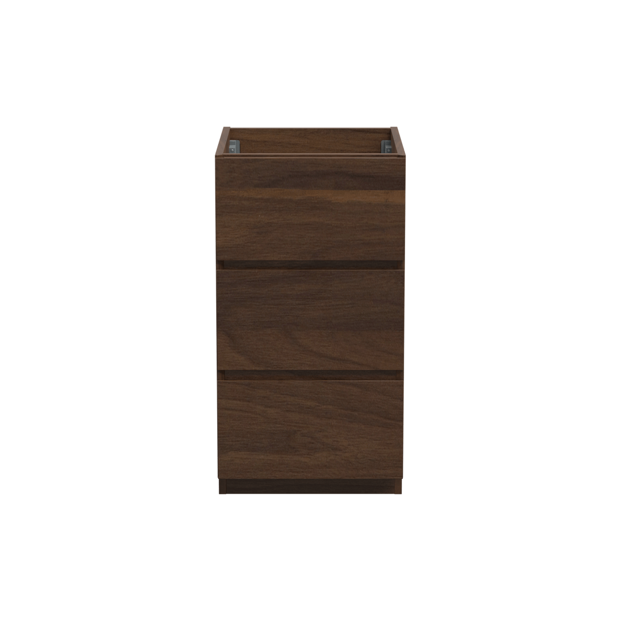 Storke Edge meuble sous-lavabo a poser 45 x 52 cm noyer 3 tiroirs