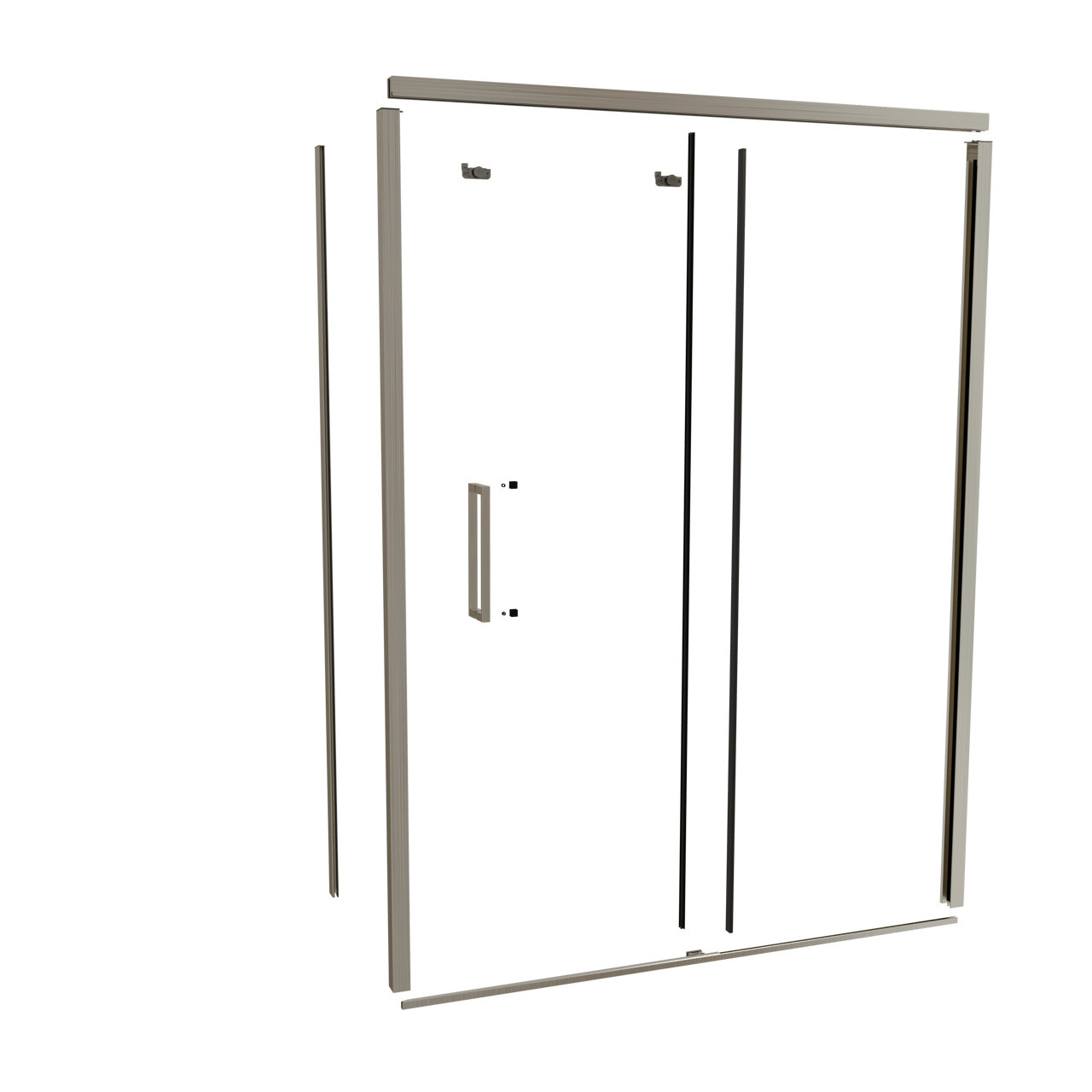 Balmani Senses Design 160 cm Rechts Profilset für Eckduschen mit Schiebetür Brushed CoolMetal