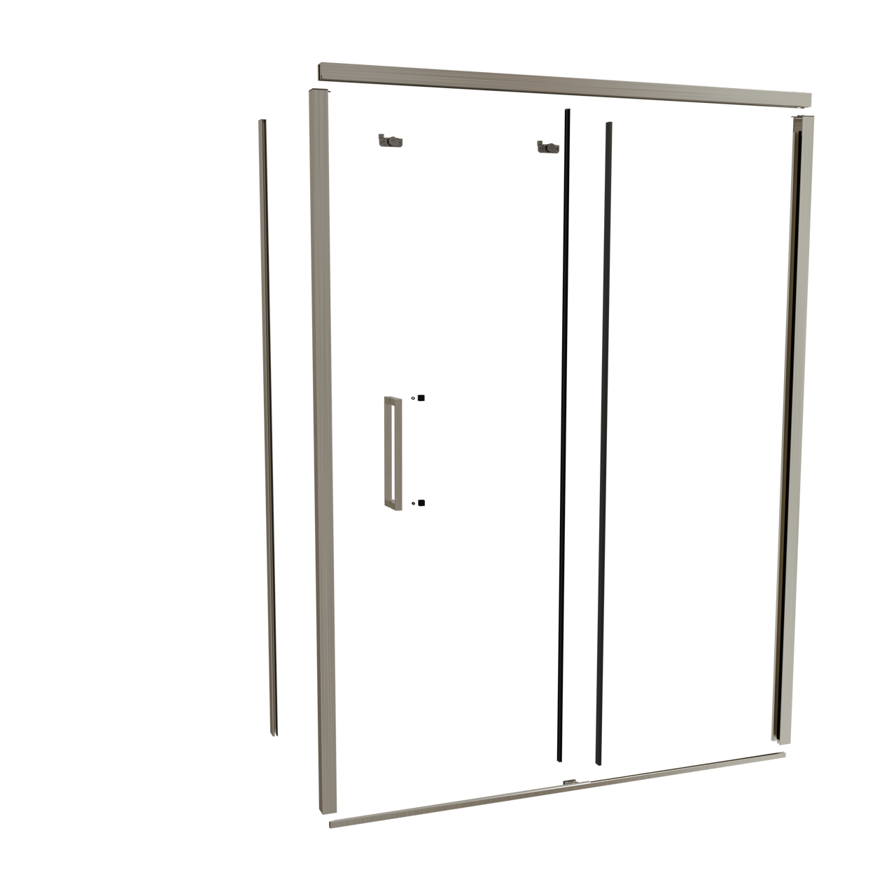 Balmani Senses Design 160 cm droite ensemble de profils pour coin-douche avec porte coulissante brushed coolmetal