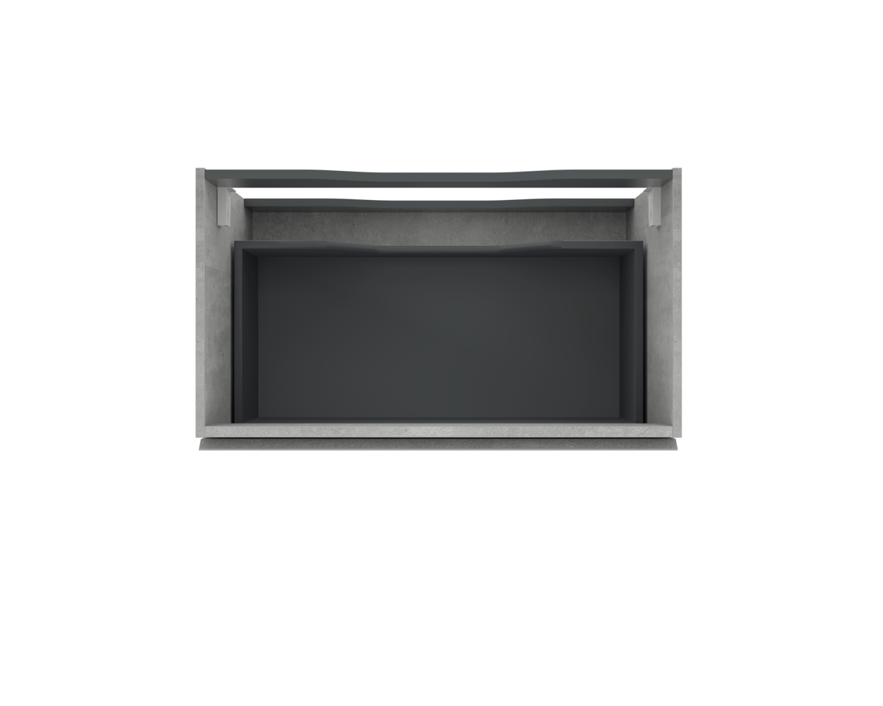 Linie Lado hängender Waschbeckenunterschrank: 80 x 46 cm, Beton dunkelgrau, 1 Schublade