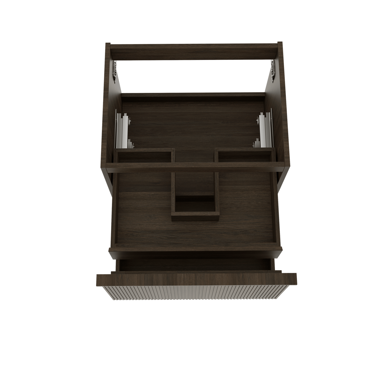 Balmani Forma zwevende wastafelonderkast 67,5 x 55 cm gerookte eik 2 lades vert. sym. groef