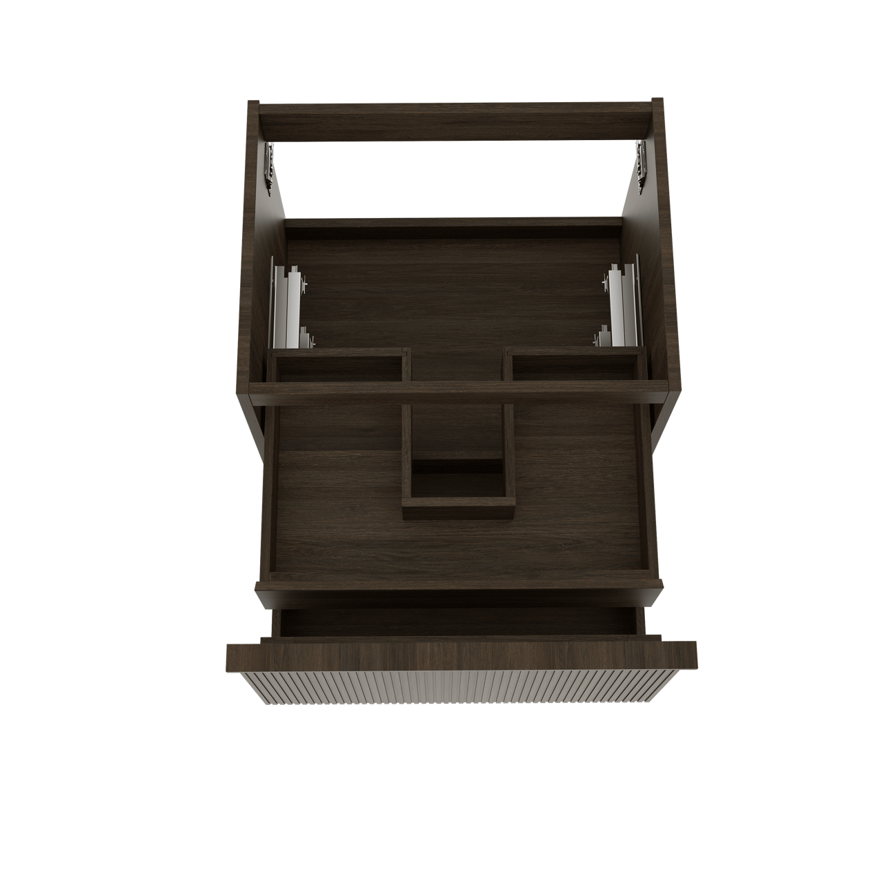 Balmani Forma zwevende wastafelonderkast 67,5 x 55 cm gerookte eik 2 lades vert. sym. groef