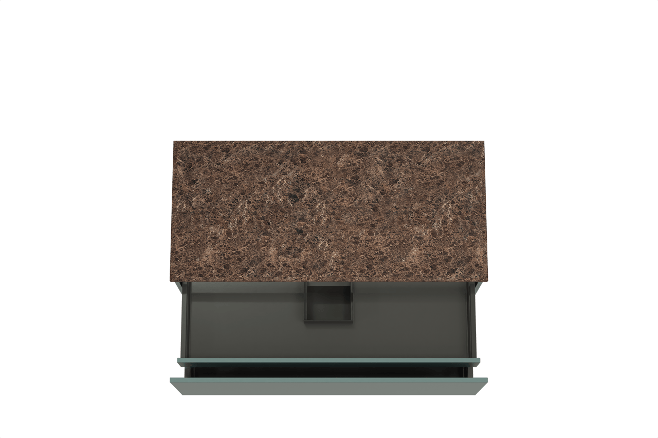 Balmani Sfera zwevend badkamermeubel 120 x 55 cm forest met Stretto enkel of dubbel tablet in marmer dark emperador