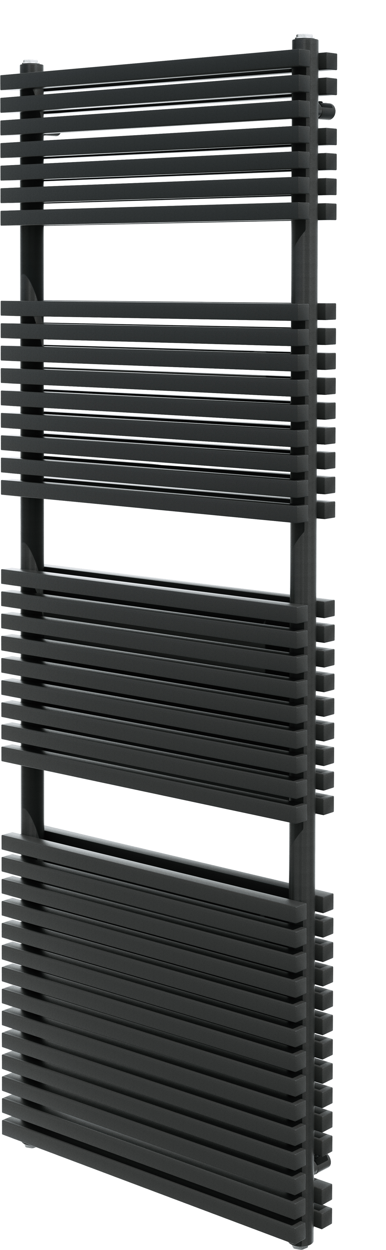 Vipera Vesuvio dubbele handdoekradiator 60 x 180 cm elektrische verwarming mat zwart zij- en middenaansluiting 1500W, weerstand inbegrepen