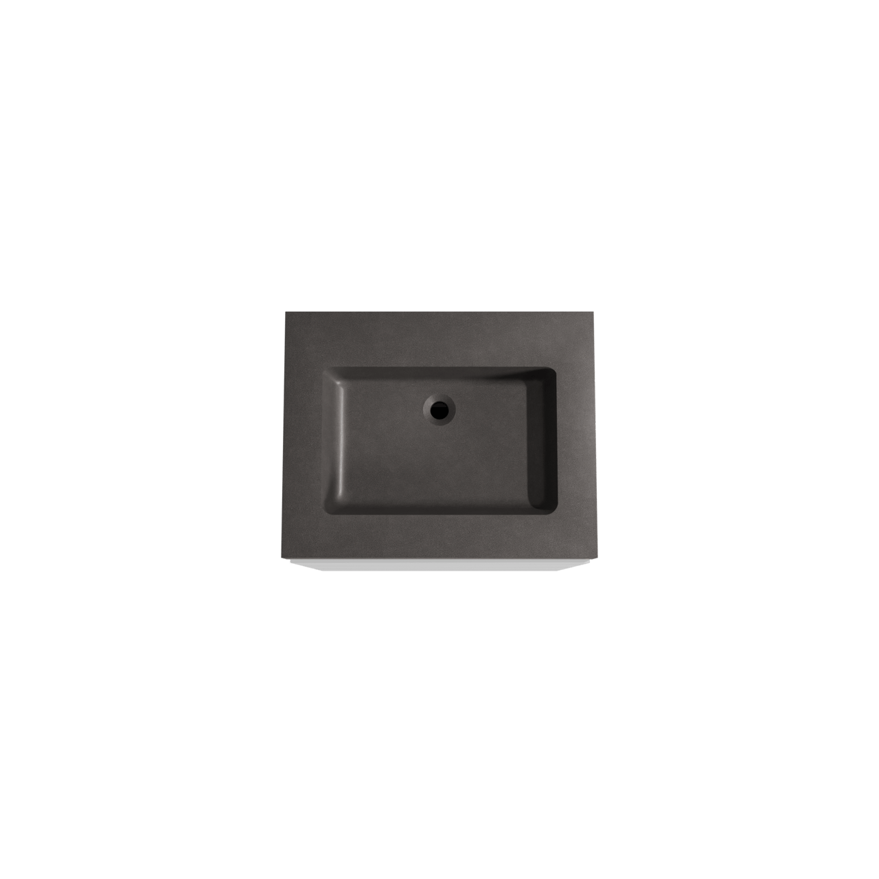 Storke Edge meuble salle de bains à poser 65 x 52 cm blanc mat avec Scuro High plan simple en quartz noir mat