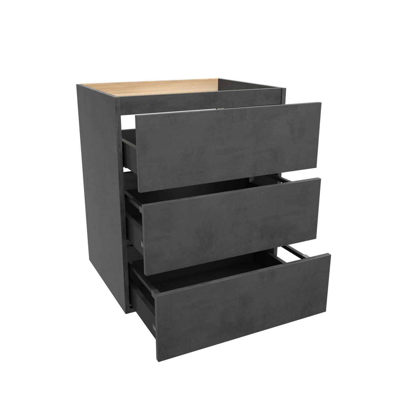 Balmani Lucida staande wastafelonderkast 67,5 x 55 cm beton donkergrijs 3 lades