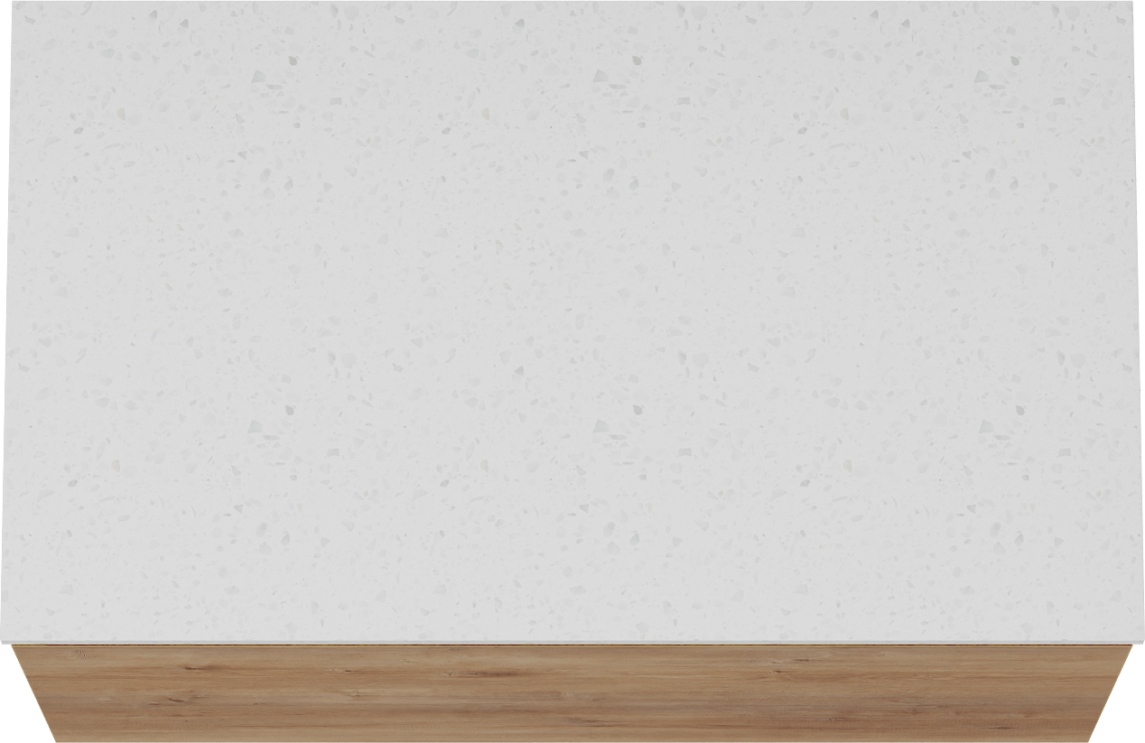 Linie Lado meuble salle de bains suspendu 80 x 46 cm chêne naturel avec Lado tablette simple en mélaminé terrazzo blanc