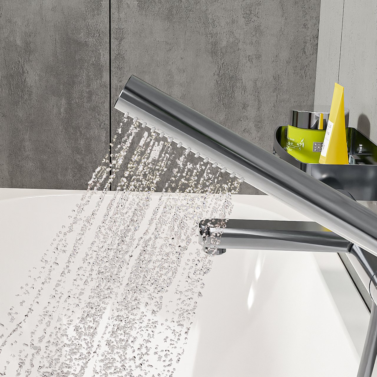 Blaufoss Round Handbrause-Set: 1jet, Chrom Glänzend