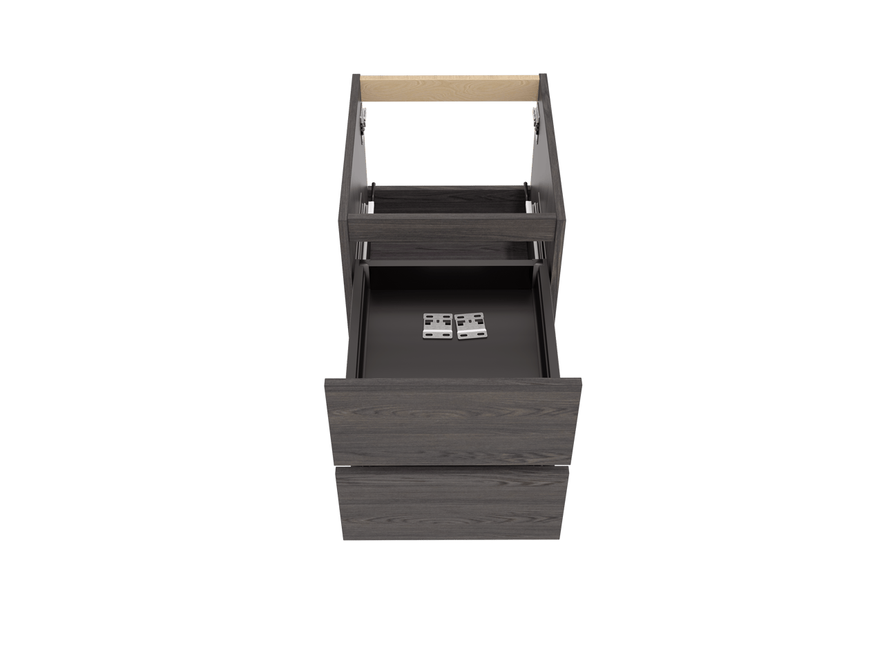 Balmani Lucida meuble sous-lavabo suspendu 45 x 55 cm chêne fumé 2 tiroirs