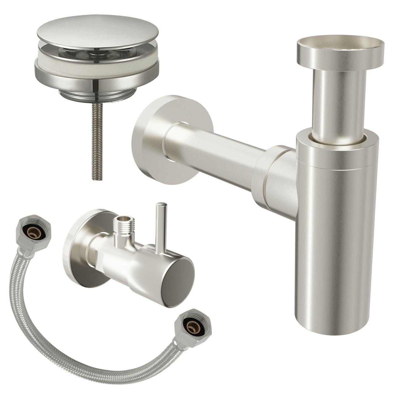 Santeg installatieset voor handenwasser Brushed CoolMetal