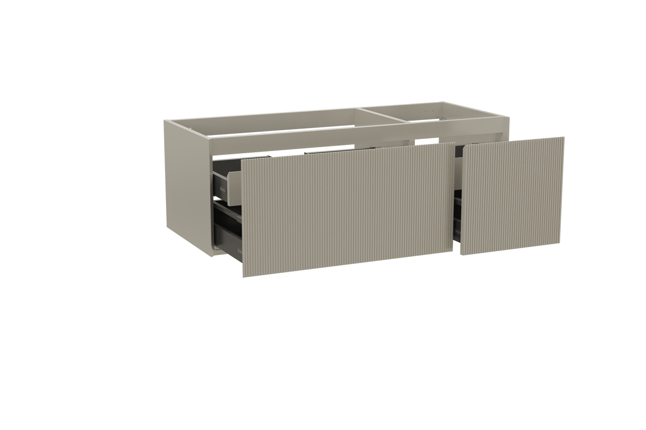 Balmani Fila zwevende wastafelonderkast 135 x 55 cm asymmetrisch links steengrijs 4 lades