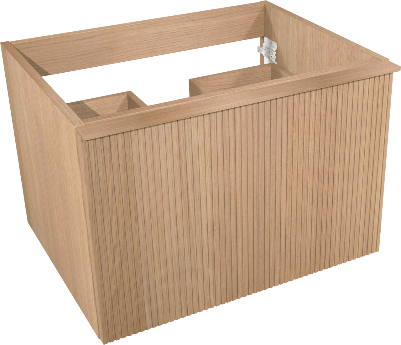 Balmani Forma hängender Waschbeckenunterschrank: 67,5 x 55 cm, Eiche Natur, 2 Schubladen