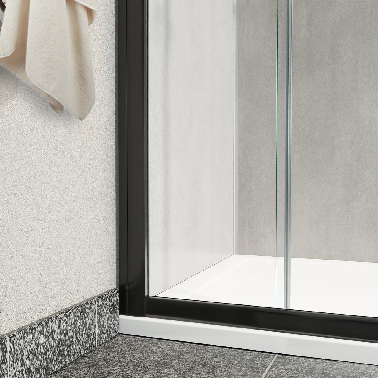 Balmani verbredingsprofiel voor douchedeuren 190 cm, Mat Zwart