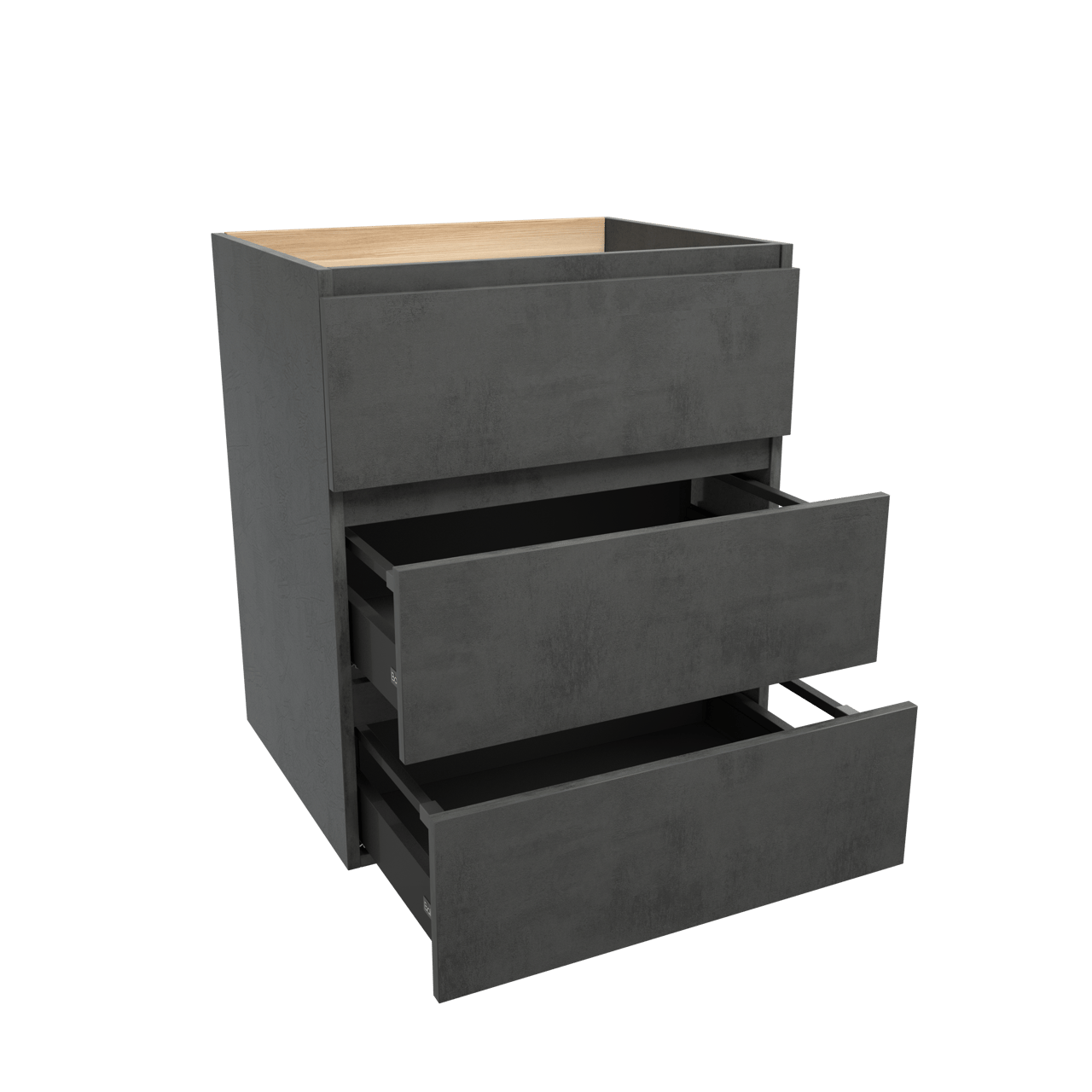 Balmani Lucida staande wastafelonderkast 67,5 x 55 cm beton donkergrijs 3 lades