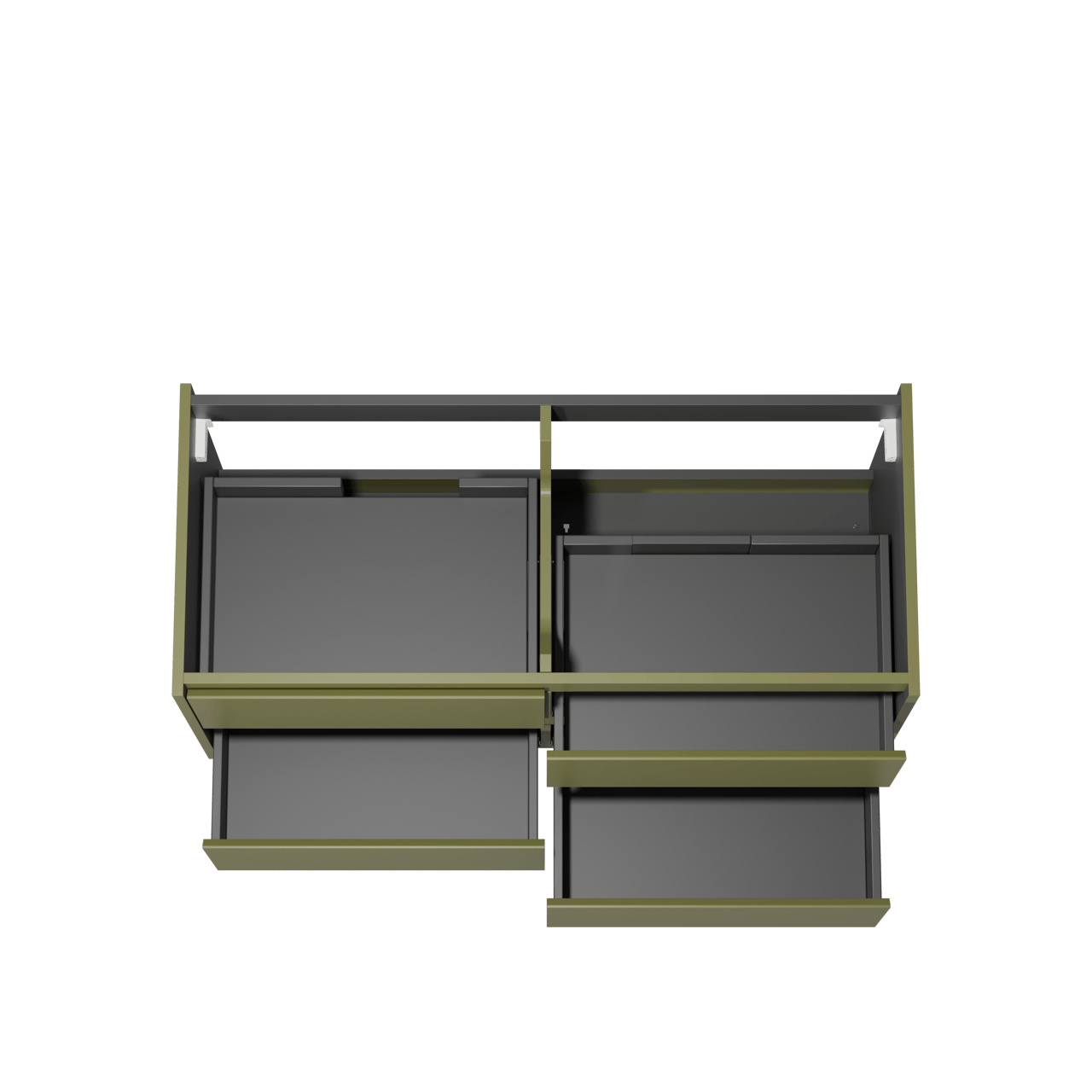 Storke Seda hängender Waschbeckenunterschrank: 120 x 52 cm, Olivgrün, 4 Schubladen