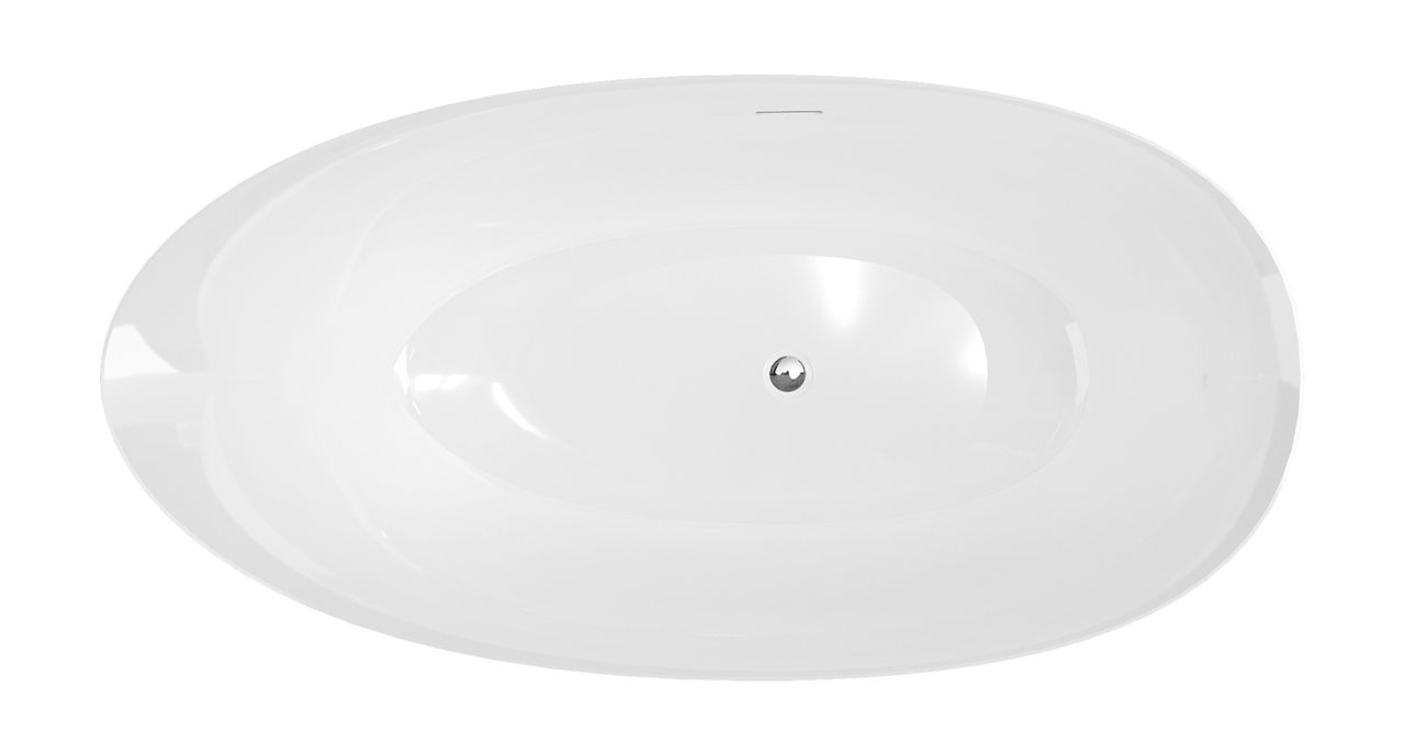 Luca Varess Uovia Ovale Freistehende Badewanne: 170 x 85 cm, Acryl, Weiß glänzend