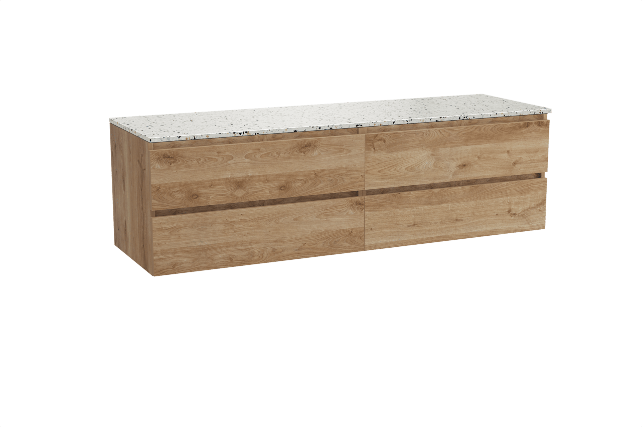 Balmani Lucida meuble salle de bains avec tablette pour vasques Stretto