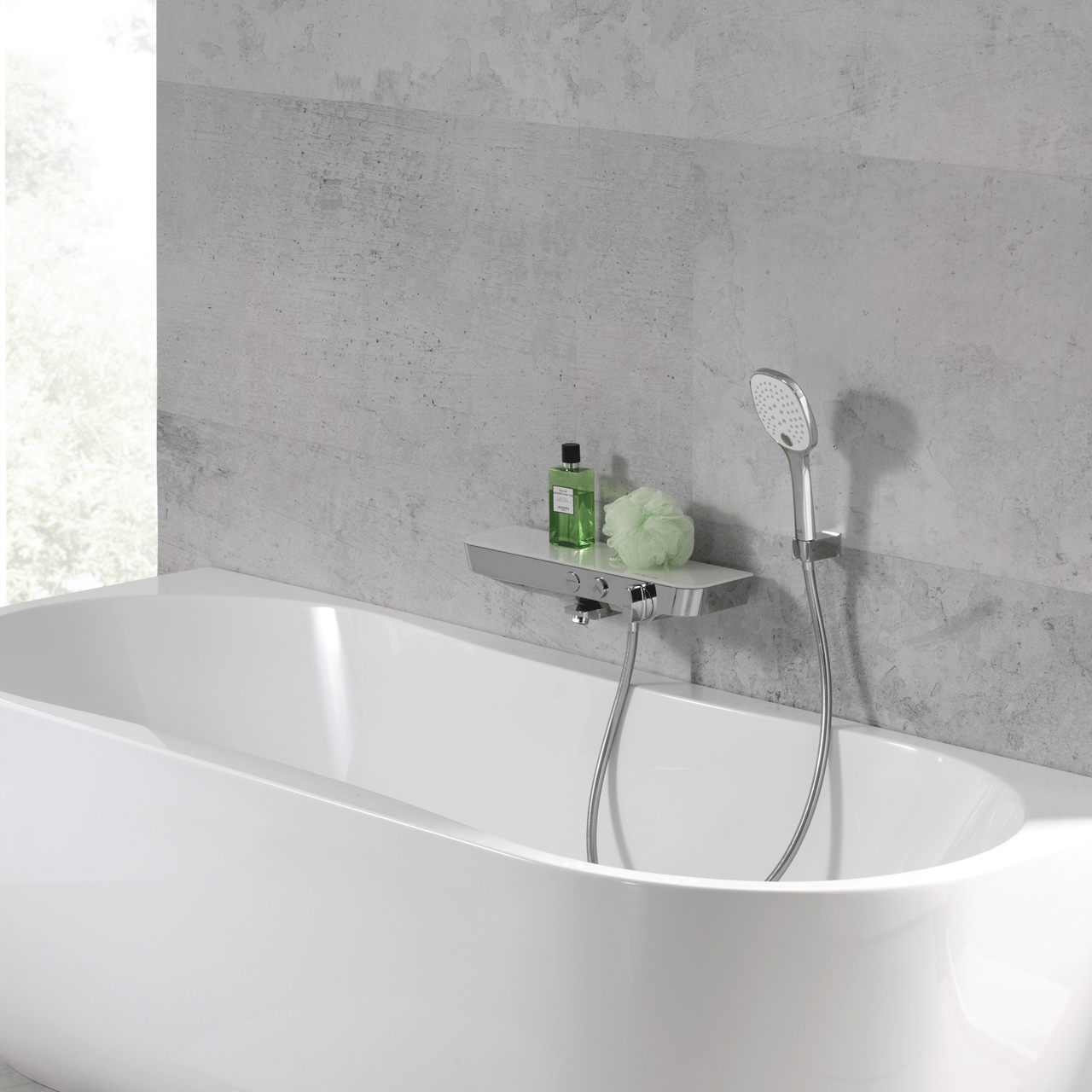 Blaufoss Dreamblade Thermostat-Badewannenarmatur: Chrom glänzend