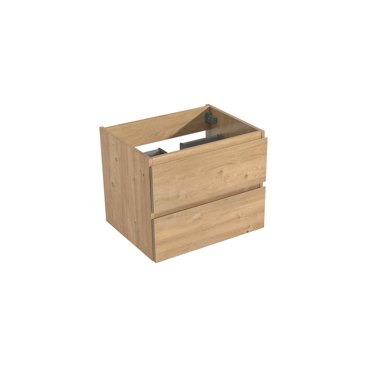 Storke Delta zwevend wastafelonderkast 60 x 48 cm naturel eiken 2 lades