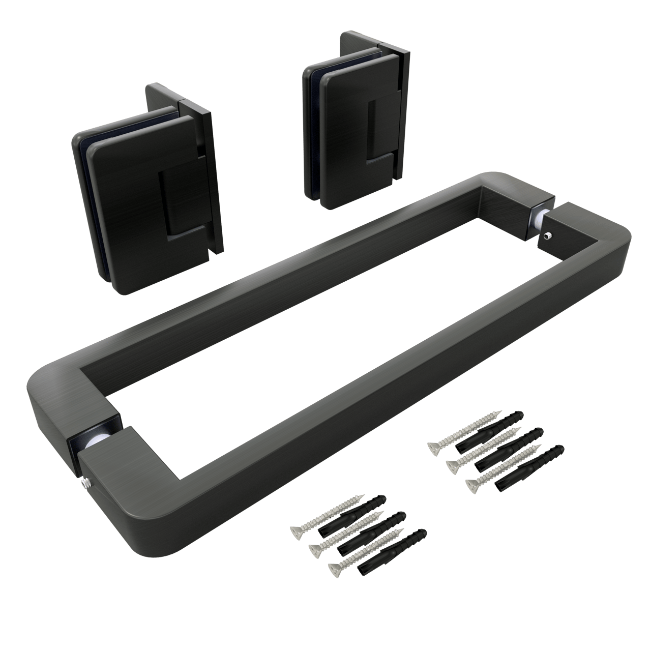 Balmani Modular Duschtürscharniere und Griff, schwarz matt