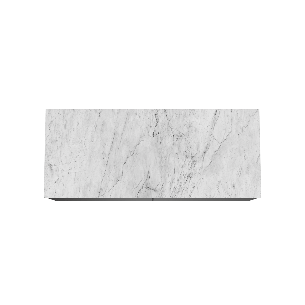 Balmani Mitra hängendes Möbelstück Set: 135 x 55 cm, Schwarz matt, mit Stretto Einzel- oder Doppel Waschtischplatte, Marmor Carrara