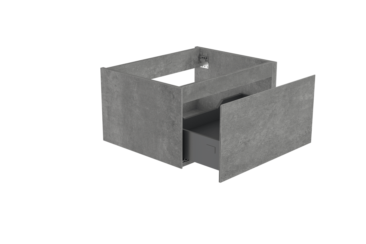 Storke Edge zwevende wastafelonderkast 65 x 52 cm beton donkergrijs 1 lade