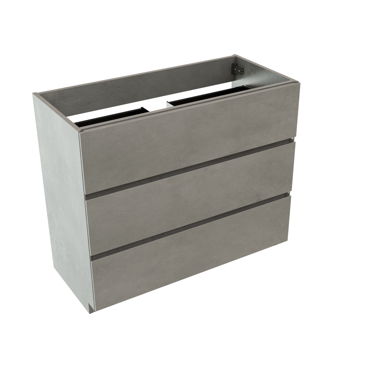 Storke Edge staande wastafelonderkast 100 x 46 cm beton donkergrijs 3 lades