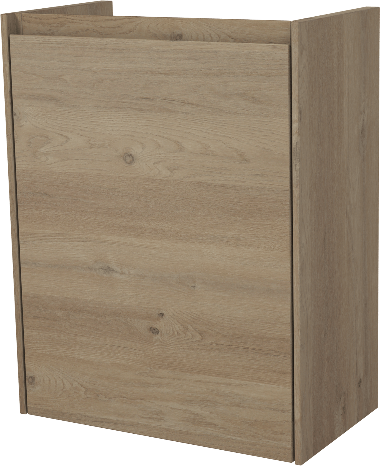 Storke Edge hängendes Badmöbel Set (Gäste WC): 40 x 22 cm, Eiche rustikal, Vida Waschtisch, Marmorkomposit, glänzend