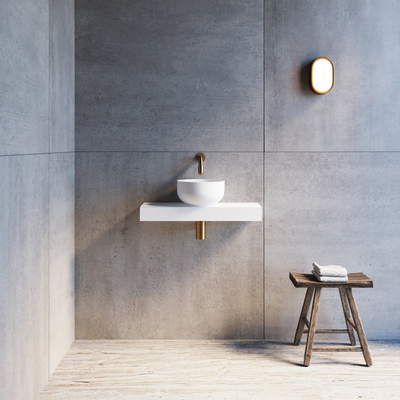 Blaufoss Ottawa inbouw koudwaterkraan Brushed Gold