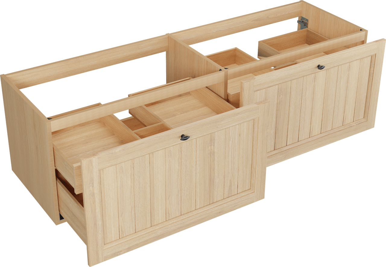 Balmani Lemon meuble sous-lavabo suspendu 180 x 55 cm Placage chêne naturel 4 tiroirs