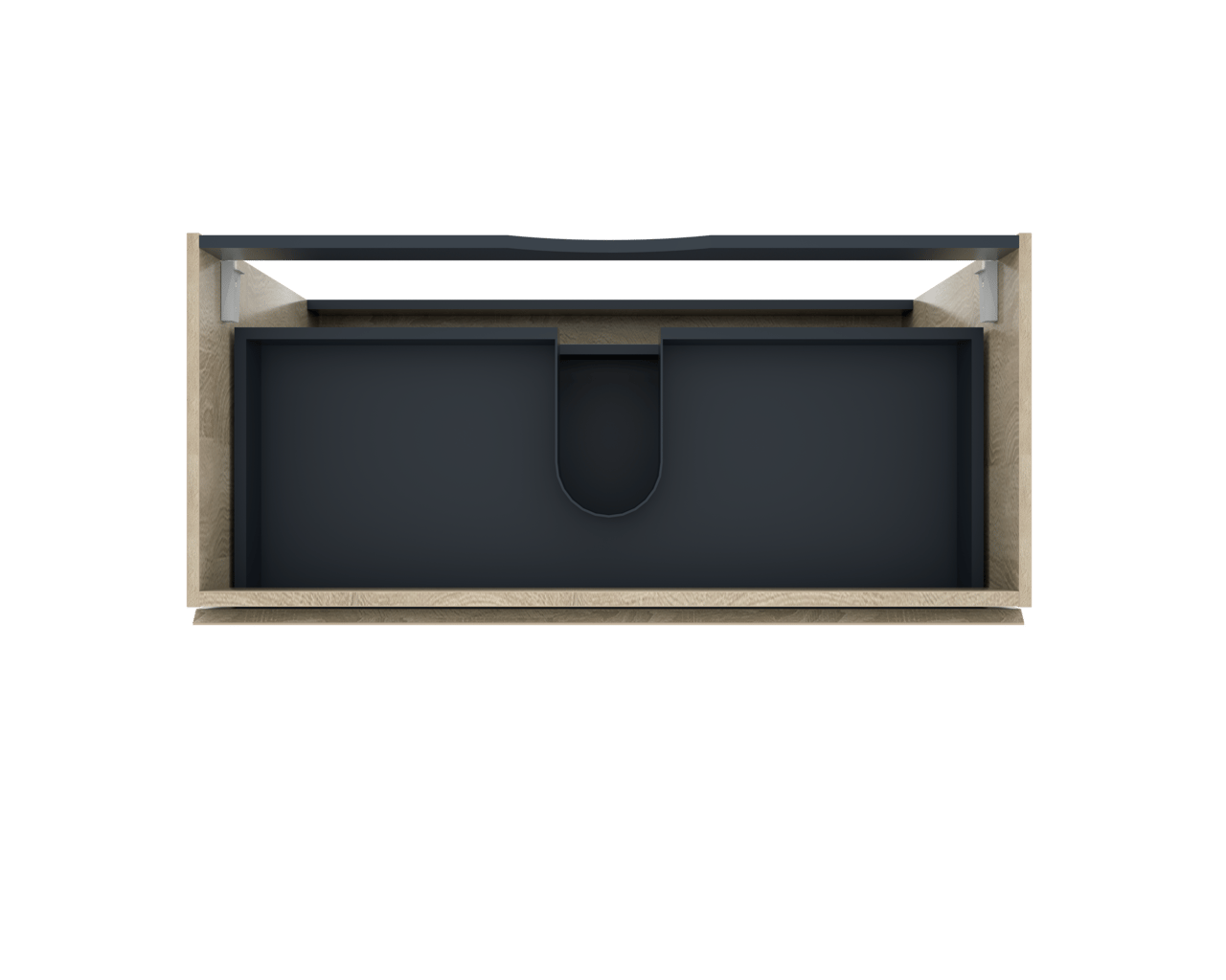 Linie Lado staande wastafelonderkast 100 x 46 cm witte eik 3 lades